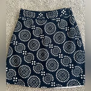 Michael Kors Navy Blue Side Zipper Mini Skirt With Lining In Size 00